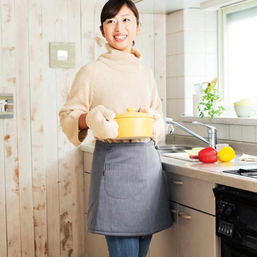 巻きスカート エプロン ラップスカート 防寒 暖かい 冬 家事 ふかふか