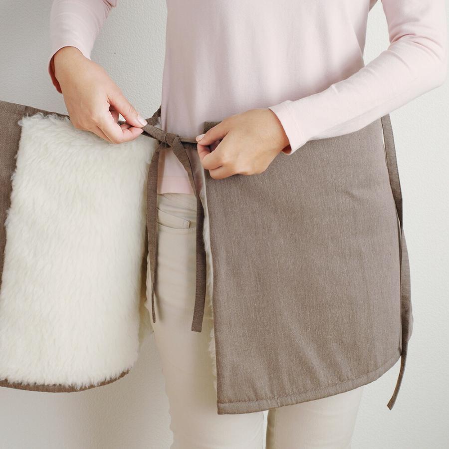 巻きスカート エプロン ラップスカート 防寒 暖かい 冬 家事 ふかふか