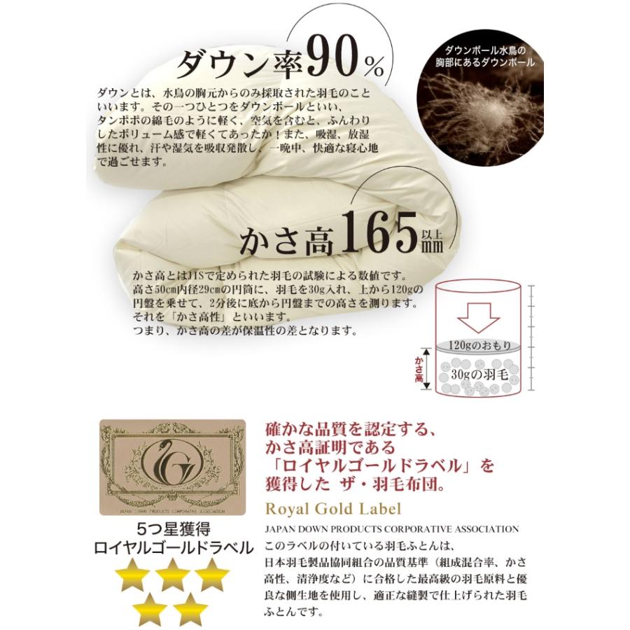 掛け布団 羽毛布団 セミダブル おすすめ 暖かい 羽毛掛け布団 掛布団 かけ布団 ロイヤルゴールドラベル ポーランドダックダウン  ザ・羽毛布団 | まくら | 01