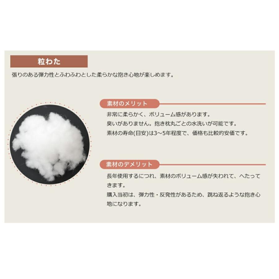セレクト抱き枕 ポリエステルわた 長方形 長さ160 幅50センチ 選べるサイズは11種類 長さ 幅で 選べる セミ オーダーメイド抱き枕 枕と眠りのおやすみショップ 通販 Yahoo ショッピング