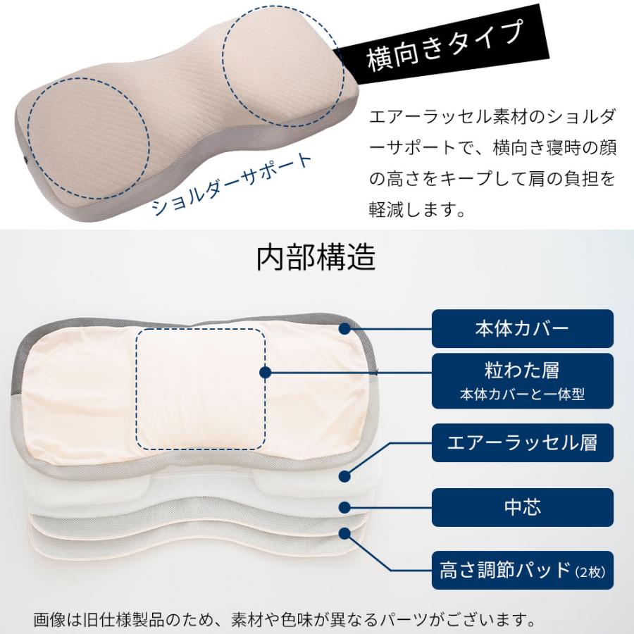 枕 ピロー 横向き寝 まくら 横向き 肩こり 二段階高さ 仰向き寝 PILLOW