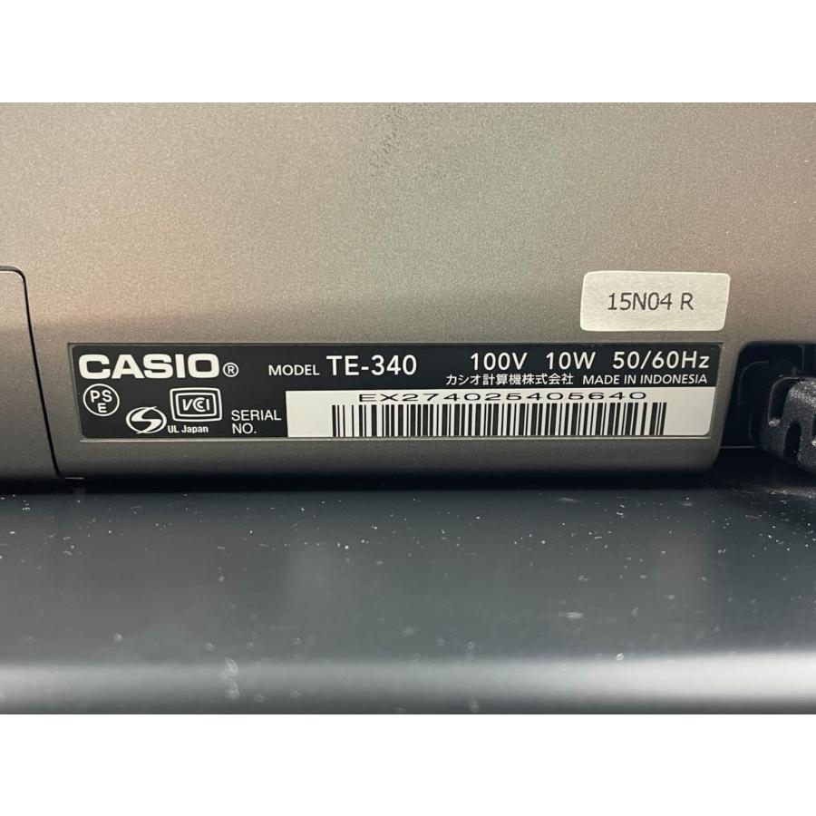 CASIO TE-340 電子レジスター 動作品 本体のみ □ CASIO TE-340 電子レジスター カシオ 店舗用品 本体 ブラック