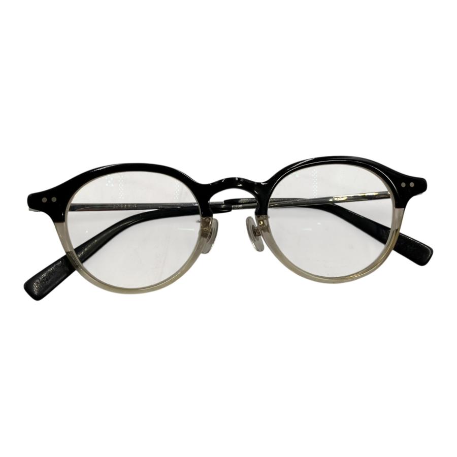 □金子眼鏡 井戸多美男作 ラウンド コンビフレーム ブラック クリア