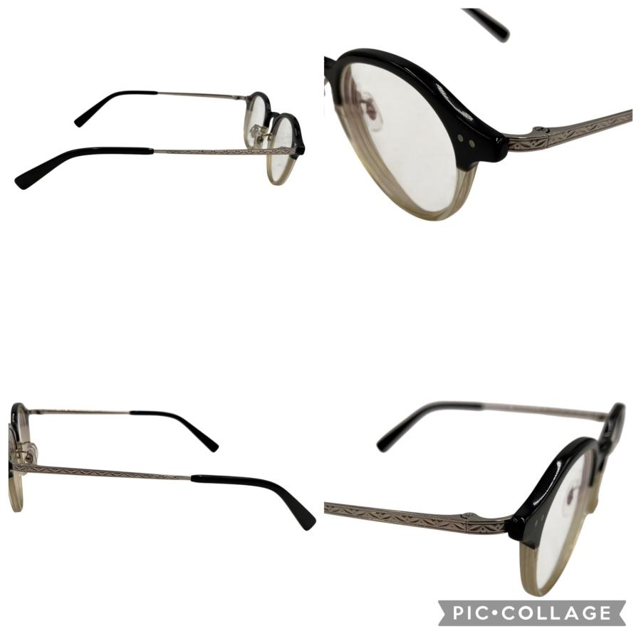 □金子眼鏡 井戸多美男作 ラウンド コンビフレーム ブラック クリア