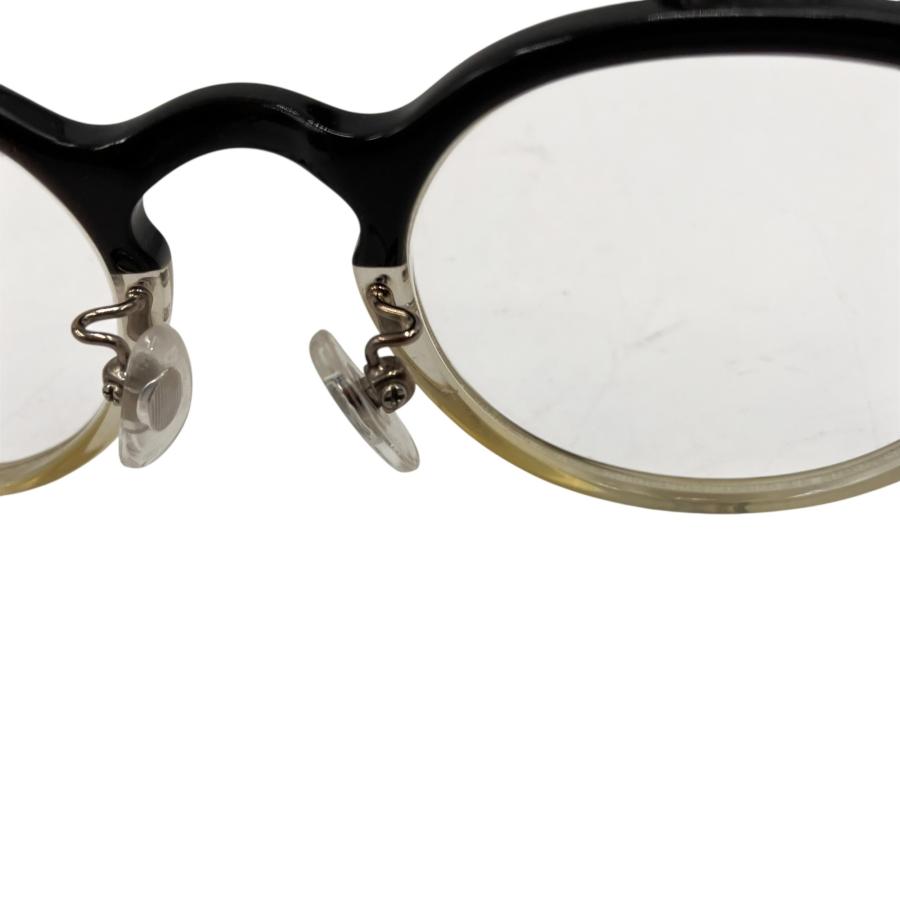 □金子眼鏡 井戸多美男作 ラウンド コンビフレーム ブラック クリア
