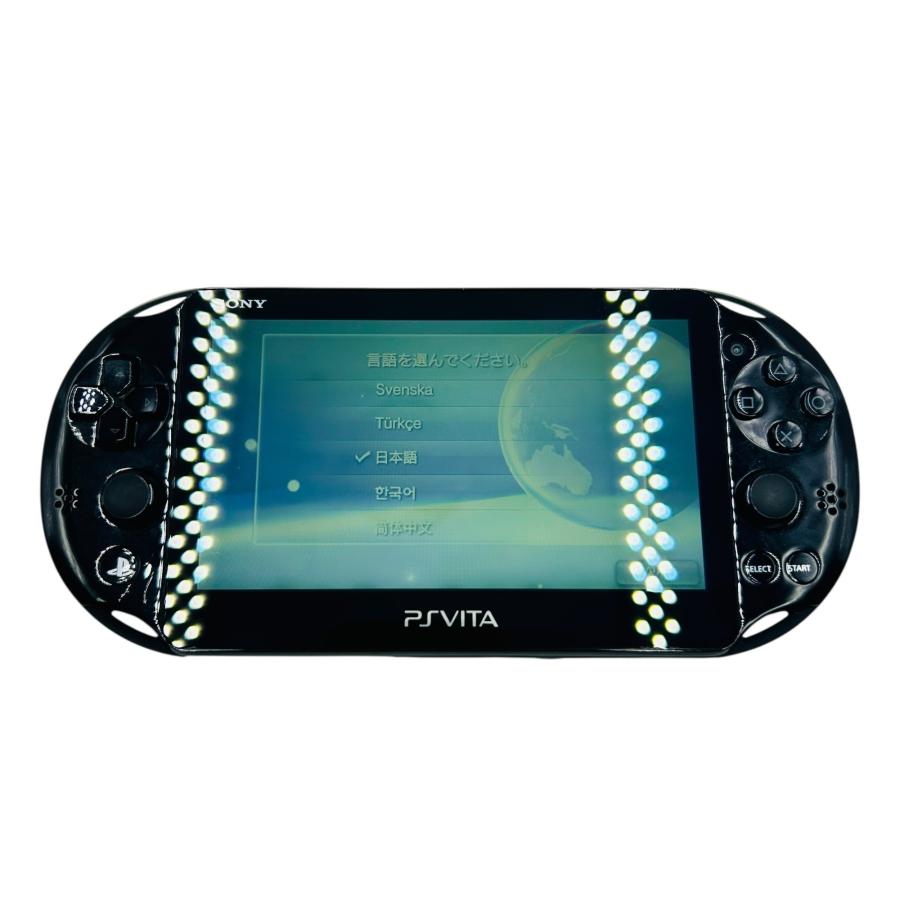 psvita 【美品】 □SONY PS Vita PCH-2000 ブラック 本体 32GBメモリーカード付 初期化