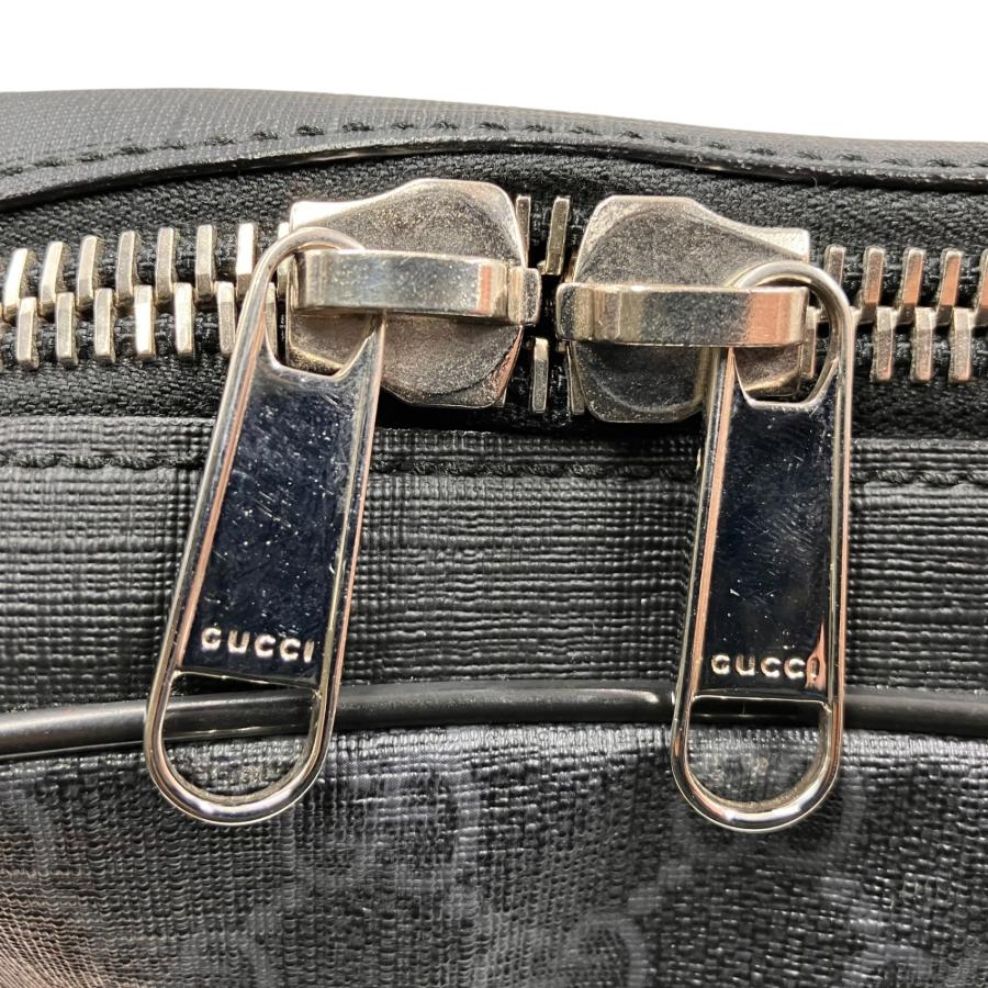 【美品】GUCCI ボディバッグ □美品 GUCCI グッチ ショルダーバッグ GG柄 ブラック PVC 斜め掛け