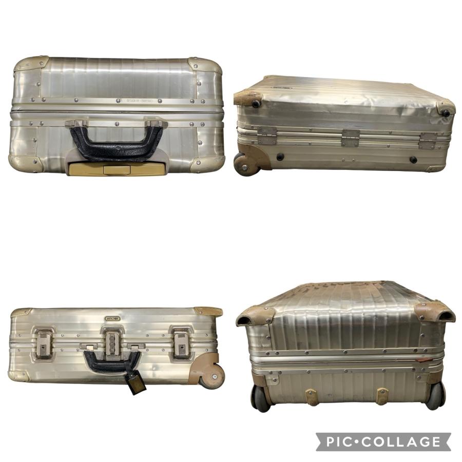 未使用　RIMOWA シルバー アルミニウムケース □RIMOWA リモワ アルミ スーツケース 約65cm シルバー 2輪 鍵なし