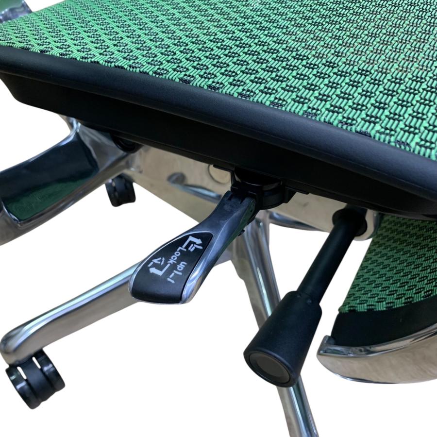 ■極美品 Ergohuman Pro2 エルゴヒューマン プロ2 オットマン付 グリーン メッシュチェア 展示品2494883_5