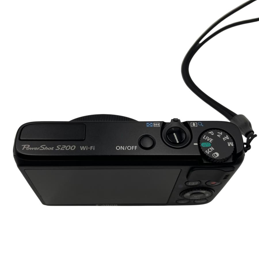 【美品】Canon PowerShot S200 ブラック Wi-Fi □Canon キャノン PowerShot S200 Wi-Fi コンデジ バッテリー付 動作