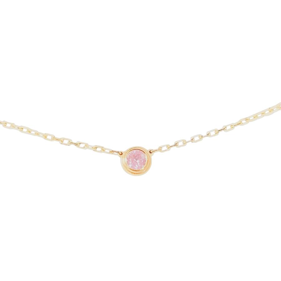 □美品 Cartier カルティエ ダムールネックレス XS ピンクストーン