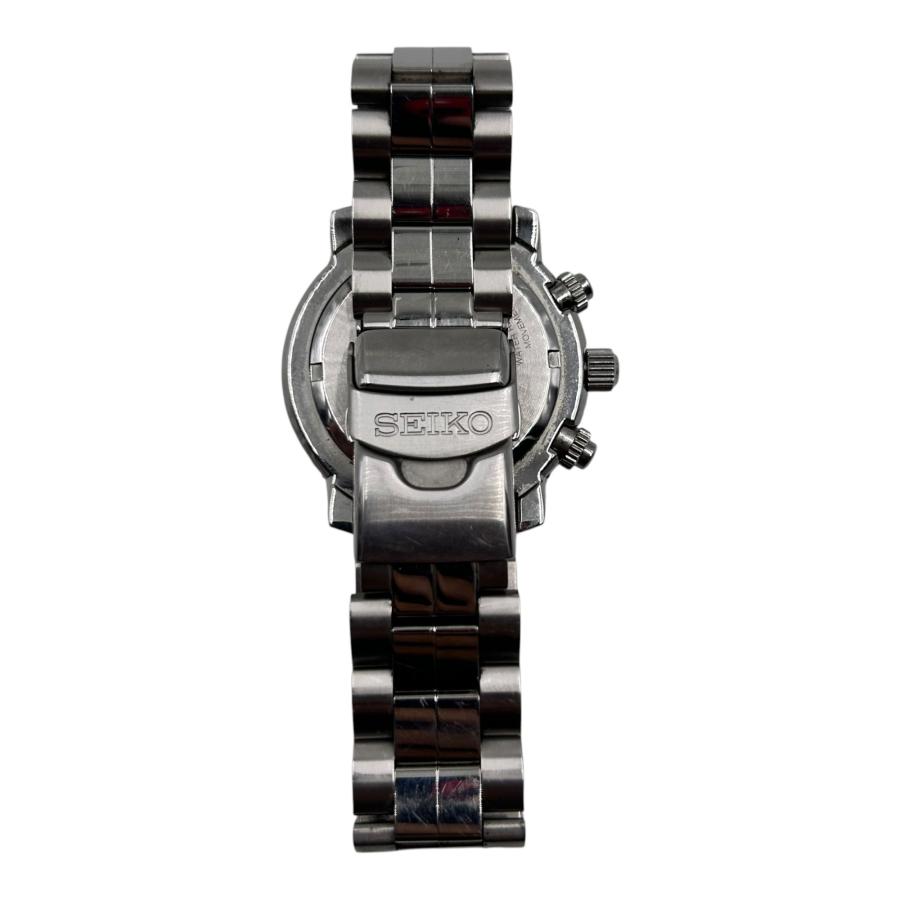 □SEIKO クロノグラフ アラーム 7T62-0EB0 200m防水 デイト ブラック