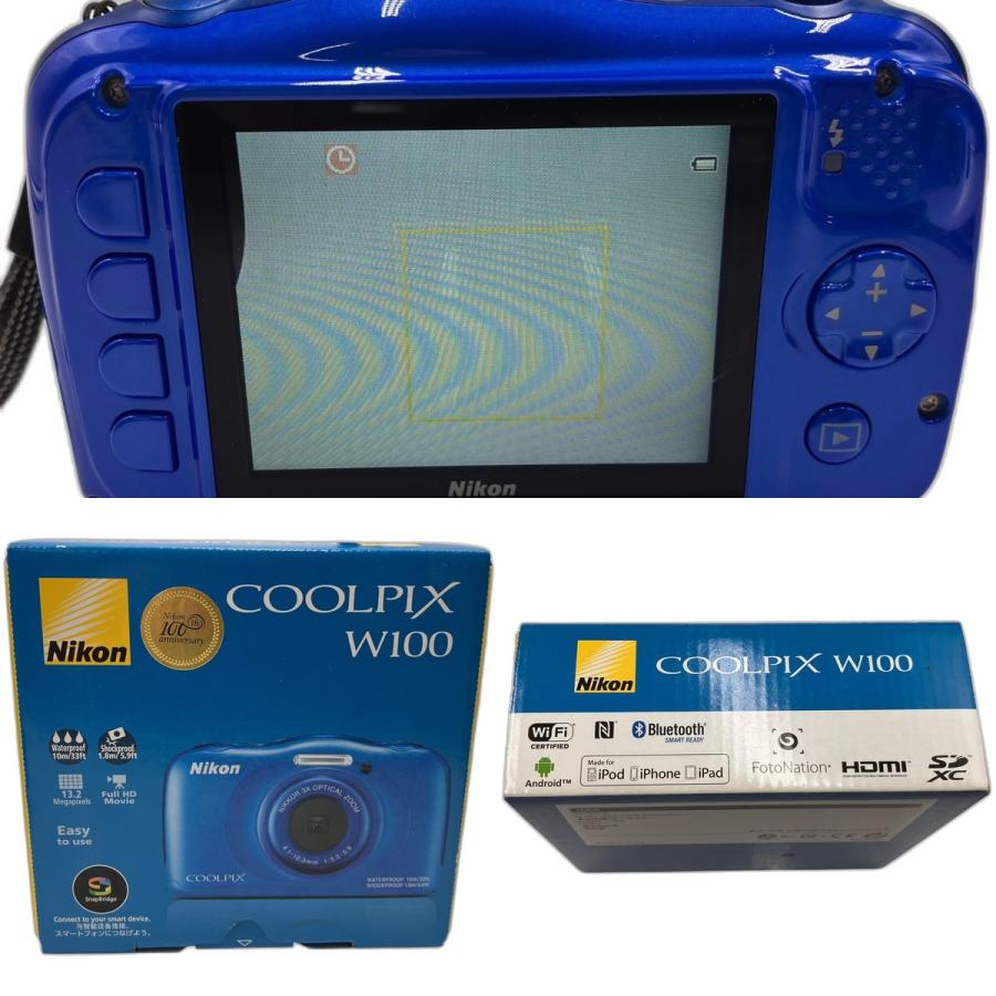 Nikon COOLPIX W100 防水　耐衝撃 □ Nikon COOLPIX W100 デジタルカメラ ブルー 防水 耐衝撃 Wi-Fi
