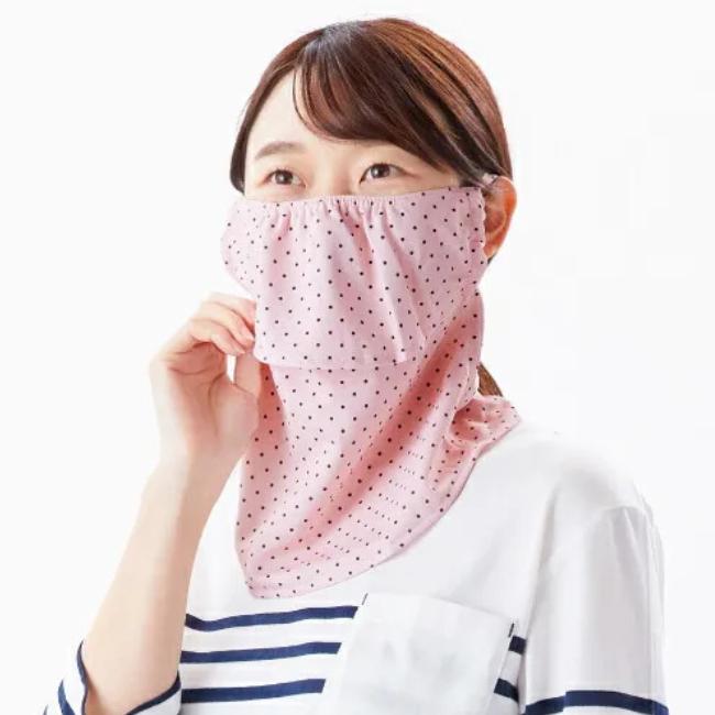 ヤケーヌ公式 スタンダード フェイスマスク 日焼け UVカット スポーツ 敏感肌 息苦しくない 可愛いドット柄 | YAKeNU | 01