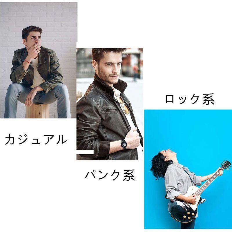 Jewelrywe スカル ブレスレット ファッション メンズ ゴシック エイリアン 髑髏 頭蓋骨 ドクロ スカル クロス ステンレス シル 絶品