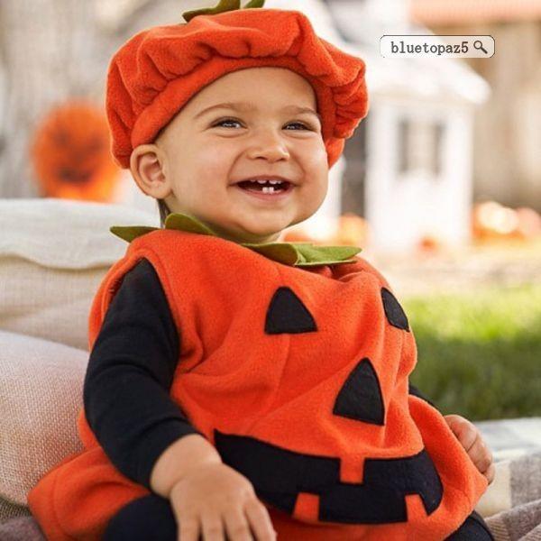ハロウィン かぼちゃ パンプキンコスプレ 子供 衣装 仮装  ベビー 秋物100