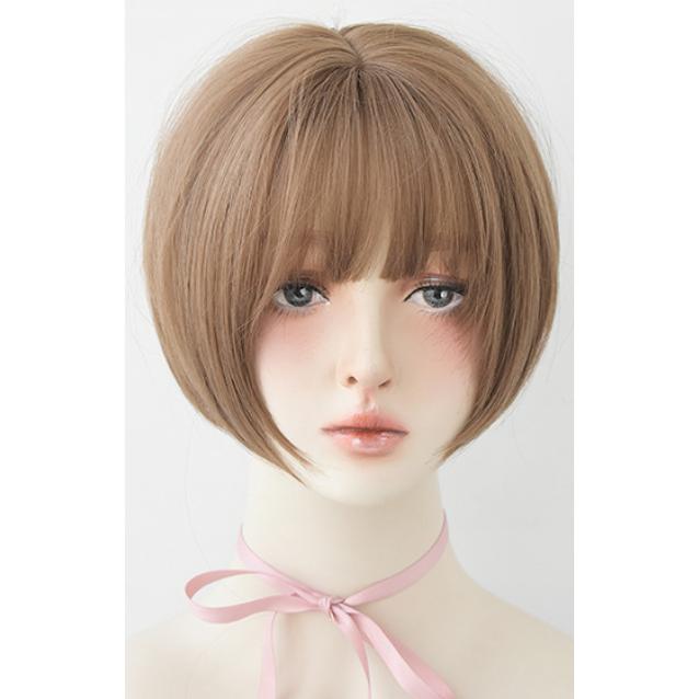 ウィッグ ショート ボブ フルウィッグ サイドバング 前髪ぱっつん