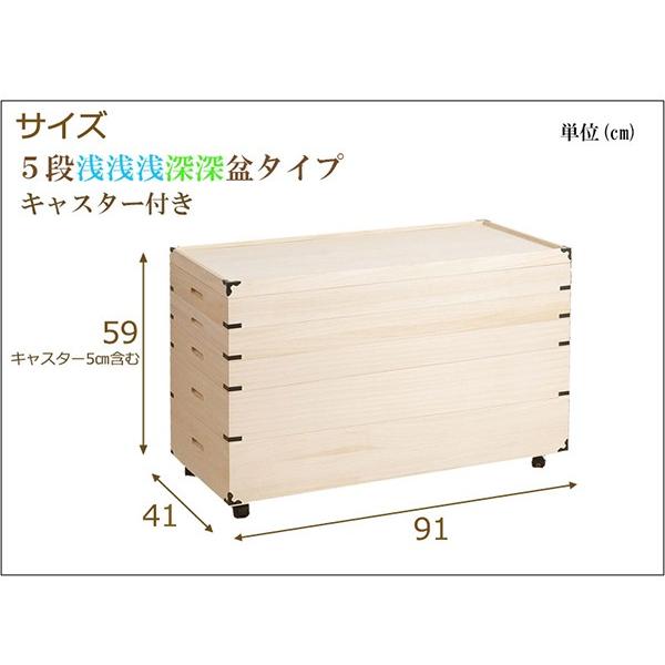 桐衣装箱 キャスター付き 5段 高さ59 隅金具付 衣装ケース 衣装箱 桐 押入収納 GB-0009_4
