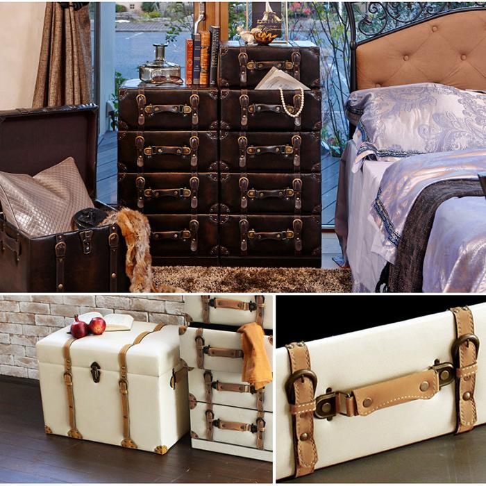 ヴィンテージ トランク風 チェスト4段