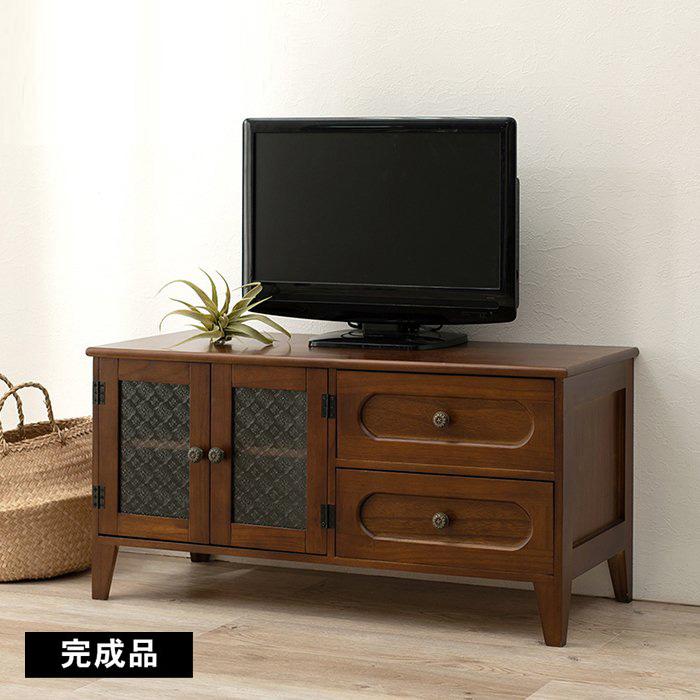 HAGiHARA テレビ台 幅90cm レトロシリーズ ブラウン テレビボード TV台