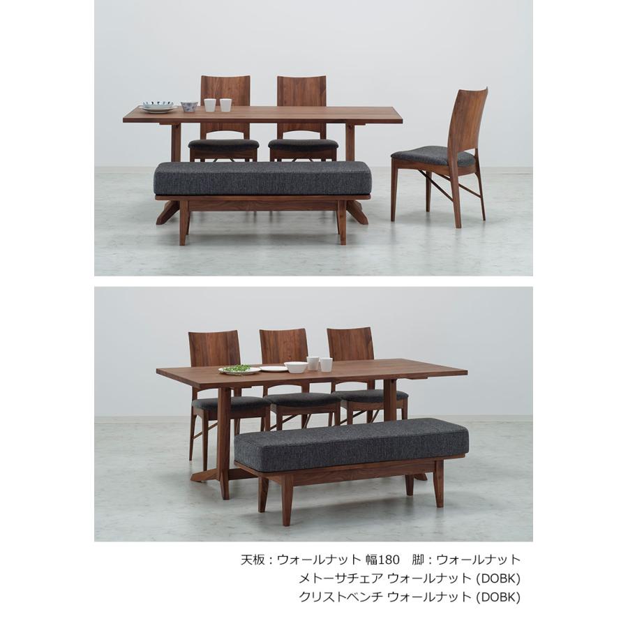 ダイニングテーブル 幅180cm レッドオーク突板 ロイ ROI 木製テーブル 天然木突板 食卓 北欧風 SLT-1800NA SLL-02-1BK SLL-02-2BK_3