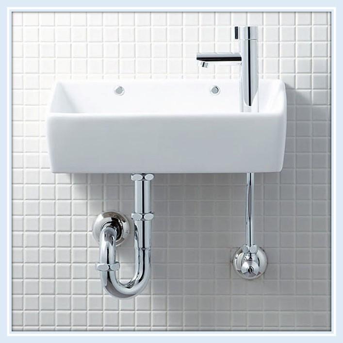 LIXIL(INAX) 狭小トイレ手洗い L-A35HC（角形） 壁排水 壁給水　送料無料
