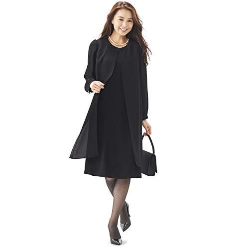 REGINAPORTE)重ね着風ワンピース 15号 ブラックフォーマル 喪服 礼服