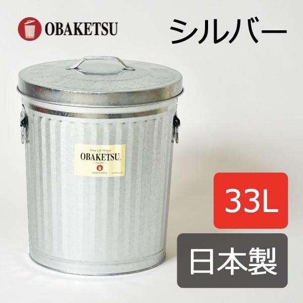 ゴミ箱 おしゃれ 45リットル対応 45l対応 キッチン用 分別 屋外 大型 リビング用 蓋付き フタ付き ダストボックス ごみ箱 オバケツ 33L シルバー