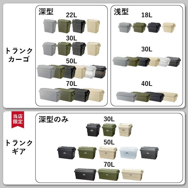 収納ボックス おしゃれ コンテナボックス 蓋付き アウトドア 収納ケース 押し入れ収納 屋外 フタ付き 18L トランクカーゴ TC-30S LOW + TO-RAIL 3個セットの画像