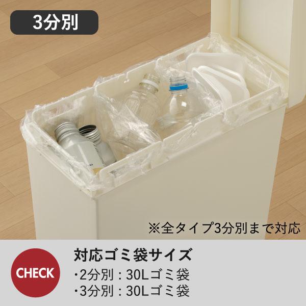 ゴミ箱 おしゃれ 45リットル袋対応 スリム ワイド キッチン キャスター 蓋付き SOLOW ソロウ 隙間で使えるスリムダストボックス ハンドオープン 40L 2個セット
