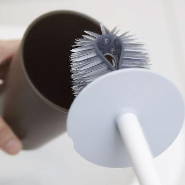 トイレブラシ 掃除 トイレ おしゃれ コンパクト 収納 シンプル 北欧 ホワイト ブラウン インテリア雑貨 tidy ティディ プラタワ フォートイレ ブラシセット|mamachi|04