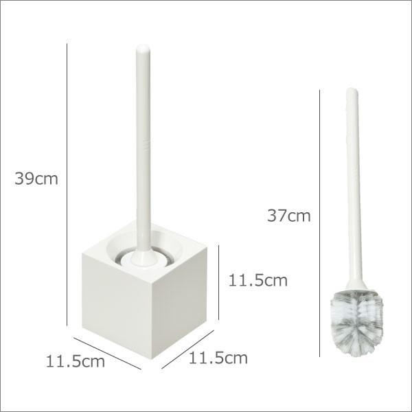 トイレブラシ トイレポット トイレゴミ箱 おしゃれ 収納 トイレブラシケース トイレブラシセット 北欧 清潔 白 トイレ掃除用品 スクエア 2個セット｜mamachi｜02