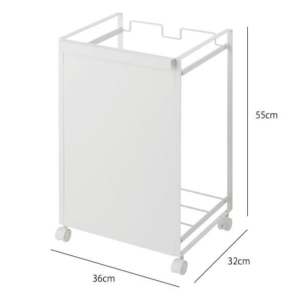 ゴミ箱 45リットル対応 45L対応 おしゃれ ダストボックス キッチン ゴミ袋スタンド 蓋付き キャスター付き 山崎実業 目隠し分別ダストワゴン タワー 2分別 tower｜mamachi｜07