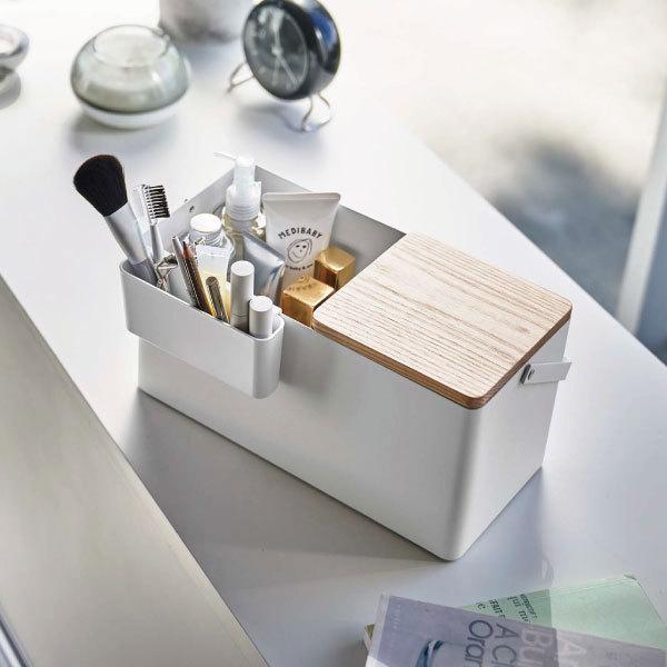 最も優遇 メイク収納ボックス 鏡付き おしゃれ 大容量 持ち運び コスメボックス 化粧品入れ 収納ボックス 北欧 ホワイト ブラック 山崎実業 メイクボックス タワー Tower Cosmos01 Net