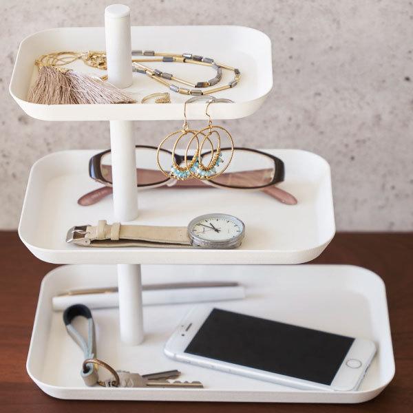 tower アクセサリートレイ おしゃれ 3段 スリム 小物入れ スマホ 時計