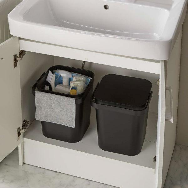 tower バケツ おしゃれ 四角 蓋付き 角型 ハンドル付き 収納ボックス