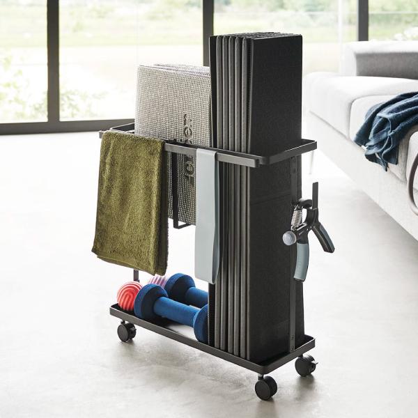 収納ボックス ヨガマット ストレージ キャスター付き 多機能 ブラック 60L 収納ボックス ヨガマット ストレージ キャスター付き 多機能 ブラック
