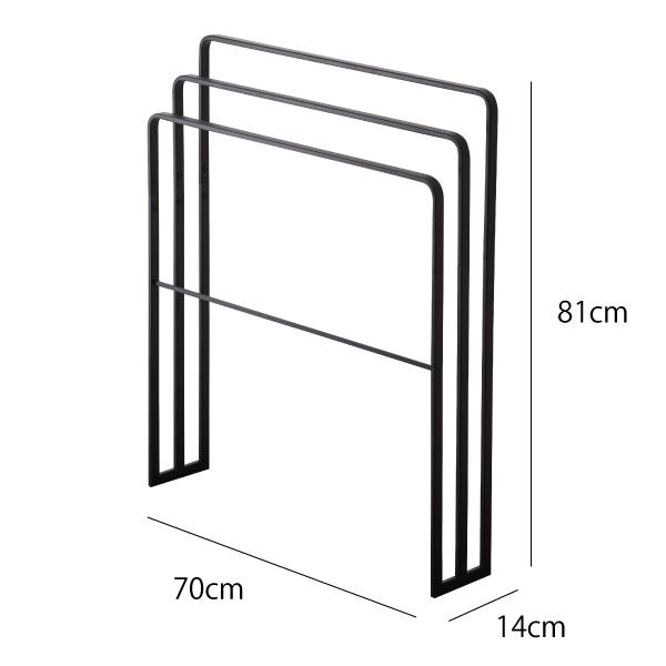 バスタオルハンガー タオルハンガー スリム おしゃれ 収納 洗面所 山崎実業 tower ホワイト ブラック 横から掛けられるバスタオルハンガー 3連 タワー｜mamachi｜12
