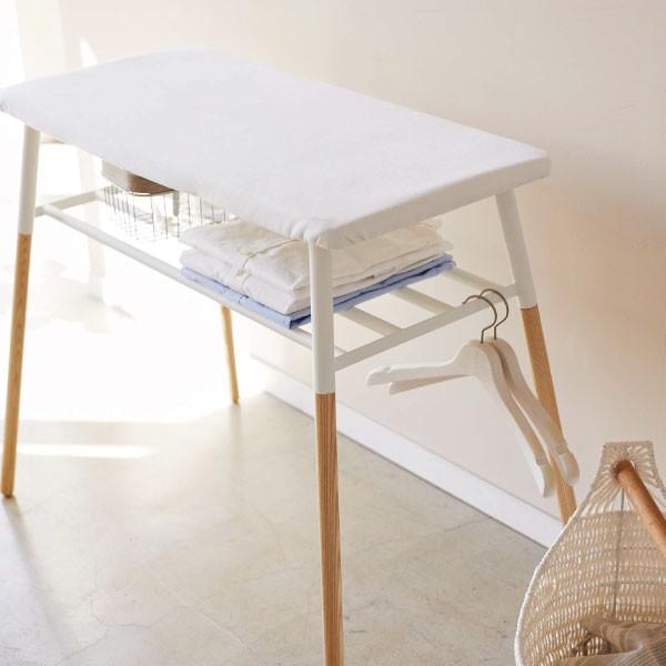 美品 スタンド式 アイロン台 トスカ Tosca 棚付き おしゃれ 北欧 木 シンプル 白 ナチュラル 山崎実業 木製 人気 生活家電用アクセサリー 部品