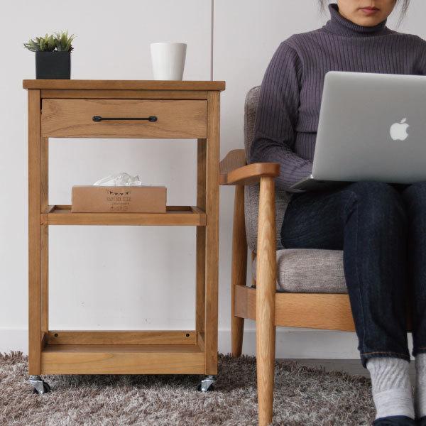 ICHIBA（市場） キッチンワゴン おしゃれ 木製 キャスター付き