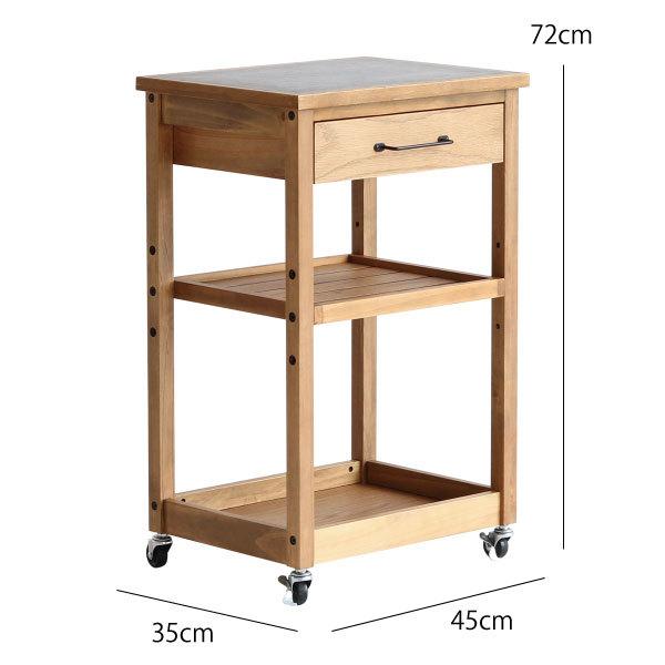ICHIBA（市場） キッチンワゴン おしゃれ 木製 キャスター付き