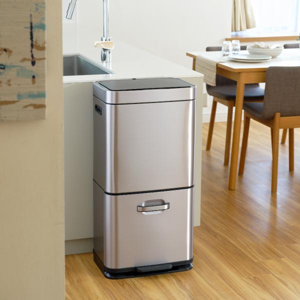 EKO 横2分別ダストボックス EKO】自動開閉ステンレスダストボックス 横型(ゴミ箱) 通販