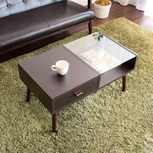 宮武製作所 ローテーブル 白 北欧 おしゃれ 木製 収納付き