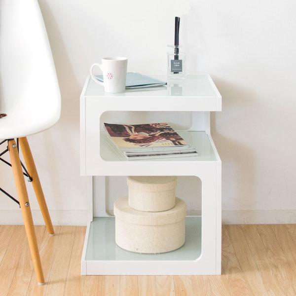 宮武製作所 サイドテーブル おしゃれ 北欧 収納付き 白 ホワイト