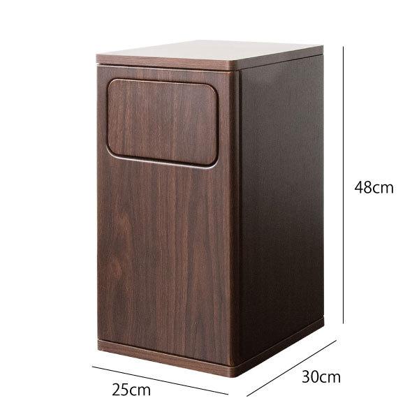 ゴミ箱 おしゃれ 木製 20リットル スイング式 スリム サイドテーブル 小さい ダストボックス 白 茶色 北欧 木目調スイング式ダストボックス 20L｜mamachi｜21