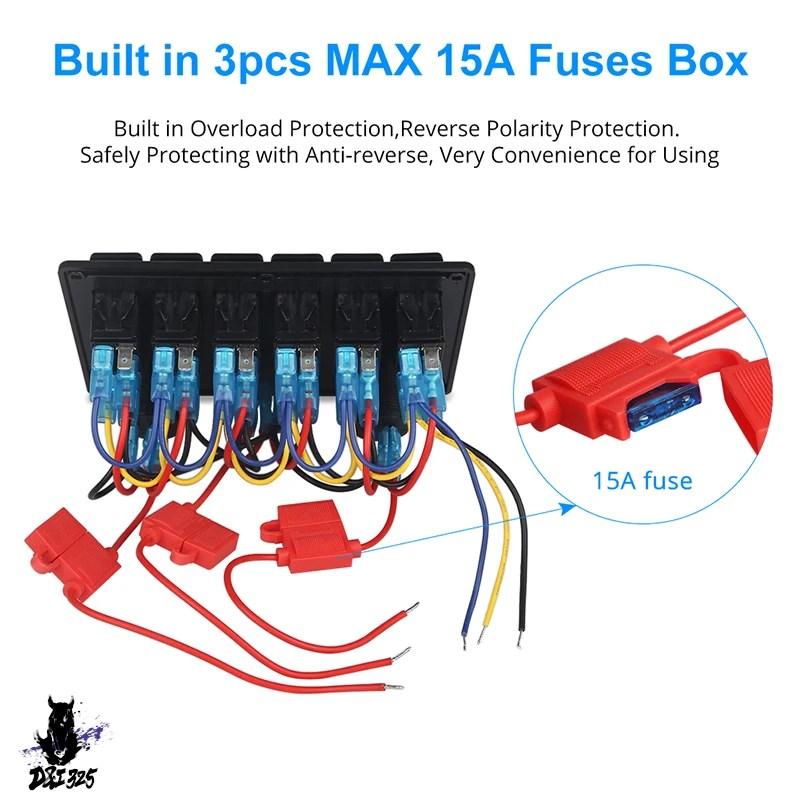 LEDディスプレイパネルプラグ デジタル電圧計 デュアルUSBアダプター ロッカー 6ギャング 12v アルミニウム 車 船舶 ボート ...