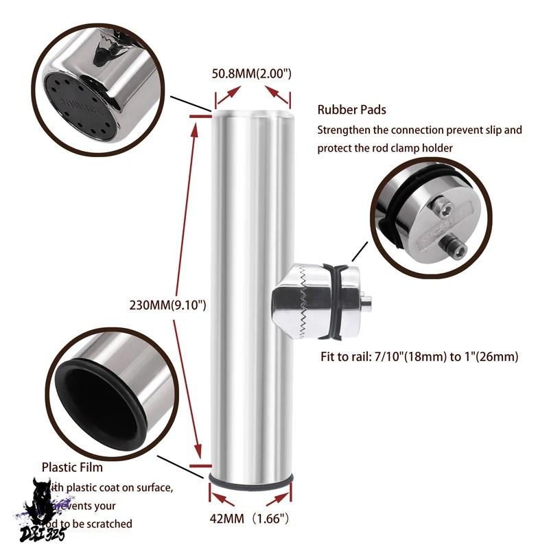 【互換品】 18?26mm回転式ステンレス釣り竿ホルダー ボートアクセサリー 7 8インチ ?1インチ レール 対応 社外製 |  | 13