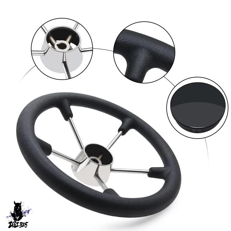 【互換品】 ブラックフォームグリップマリンステアリングホイール13-1 2インチ ステンレス ヨットボートアクセサリー 社外製 |  | 03
