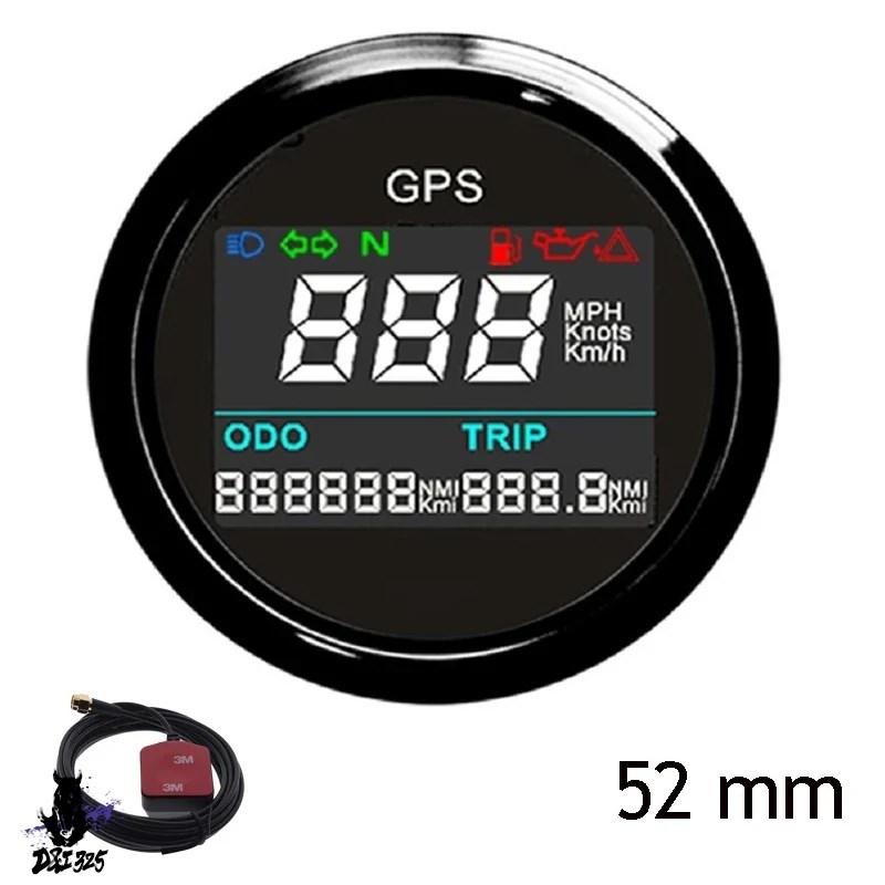 【互換品】 52mmデジタルGPSスピードメーター 999 mph h 走行距離計 液晶ディスプレイ - バイク ボート用 社外製 |  | 06
