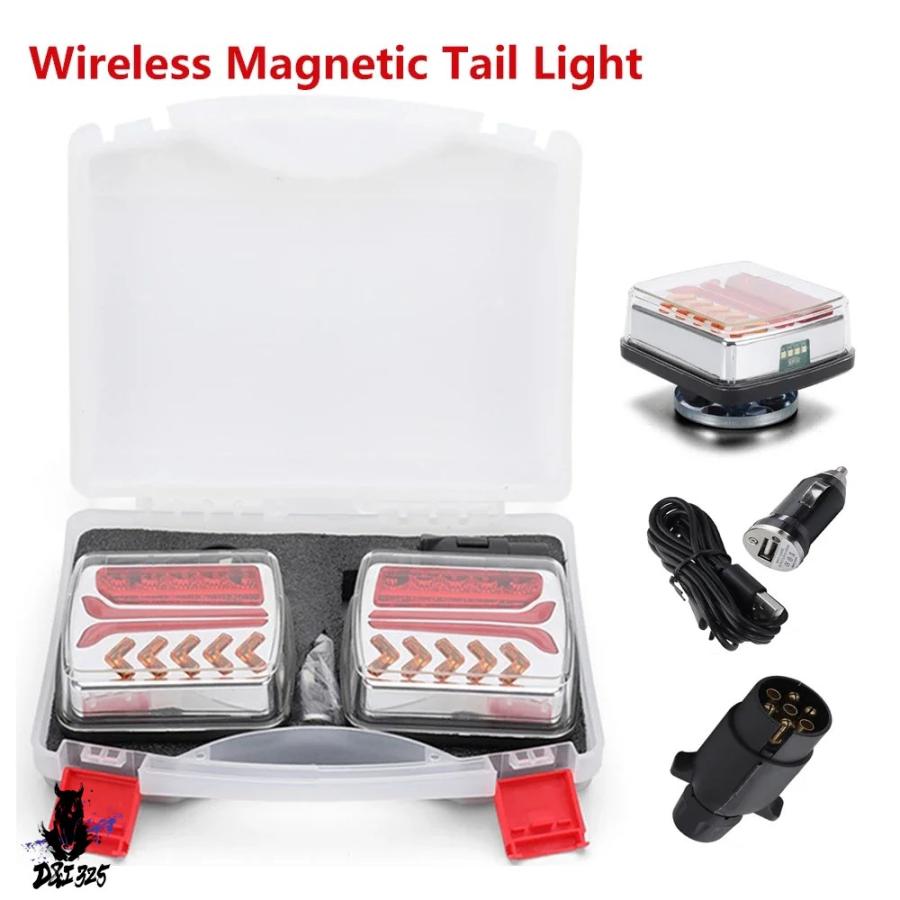 【互換品】 キャラバン キャッパー ラグ ボート 2個 ワイヤレス磁気LEDトラックテールライト トレーラーテールライト 信号灯 ブレーキライト 社外製 |  | 05